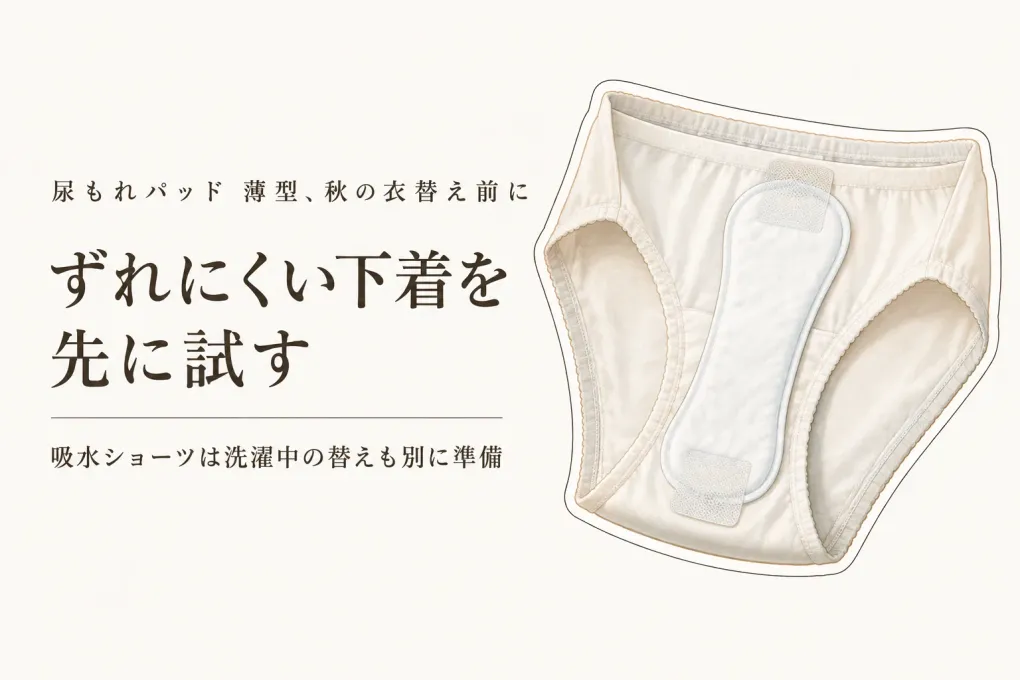 尿もれパッド 薄型は何と合わせる？秋の衣替え前に、ずれにくい下着と吸水ショーツを準備