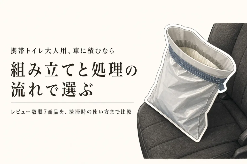 携帯トイレ大人用のレビュー数ランキング｜車用簡易トイレを組み立てやすさ・処理のしやすさで比較