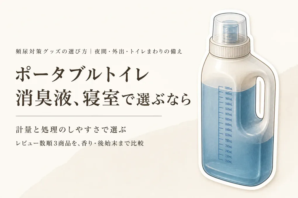 ポータブルトイレ消臭液のレビュー数ランキング｜希釈・香り・後始末のしやすさで比較