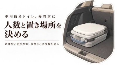 年末年始の車帰省に簡易トイレと防臭袋｜人数・置き場所で決める車用の備え
